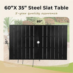 MAISON ARTS 7-Piece Patio Dining Set Metal E-coating & Stackable Patio Dining Chairs
