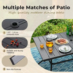 MAISON ARTS 7-Piece Patio Dining Set Metal E-coating & Stackable Patio Dining Chairs