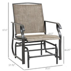 Outsunny 2-Person Gliders Outdoor Swing Chair Set with Breathable Mesh Fabric, Steel Frame for Garden, Backyard, Patio, Dark