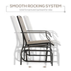 Outsunny 2-Person Gliders Outdoor Swing Chair Set with Breathable Mesh Fabric, Steel Frame for Garden, Backyard, Patio, Dark