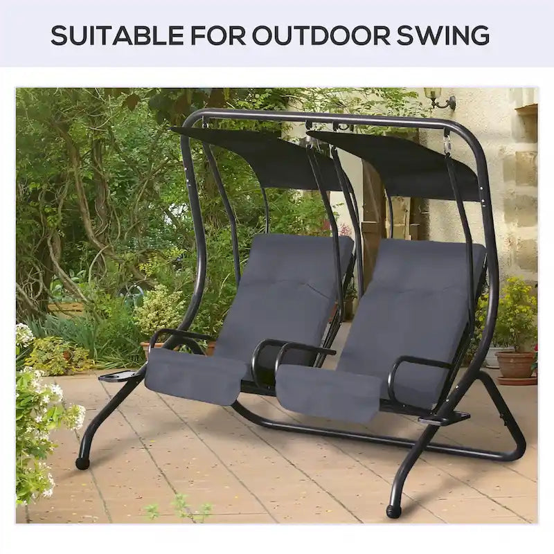 Outsunny 84A-052 Series Porch Swing Replacement Cushions Set of 2