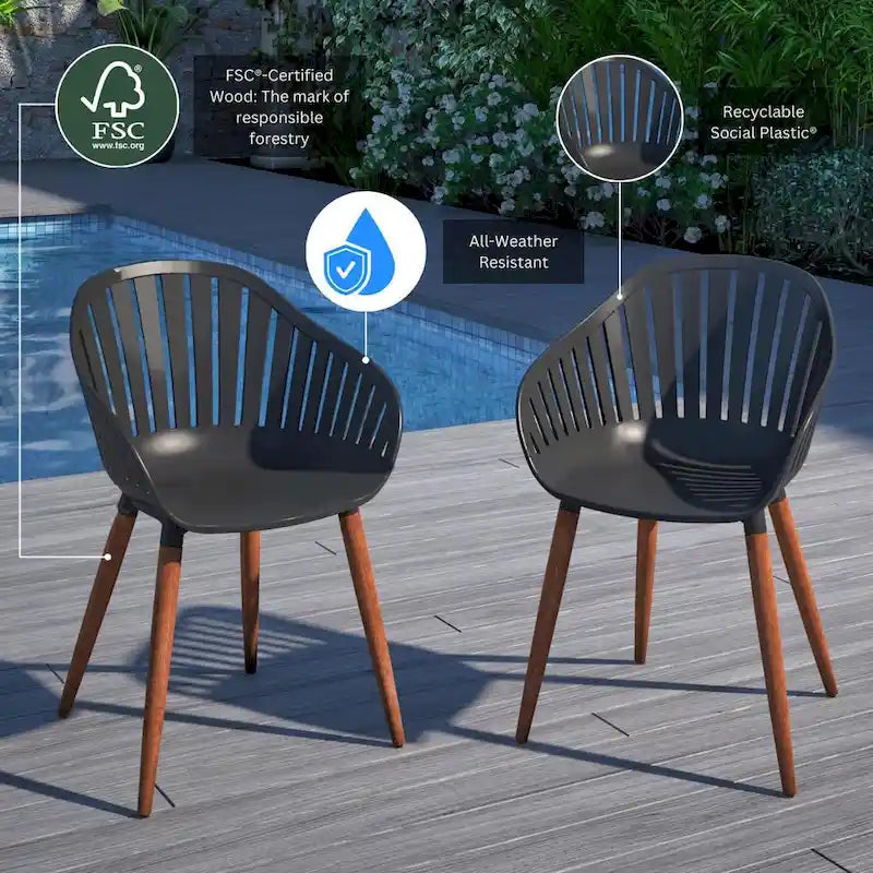 Amazonia FSC Wood Outdoor Patio Jenther Dining Set