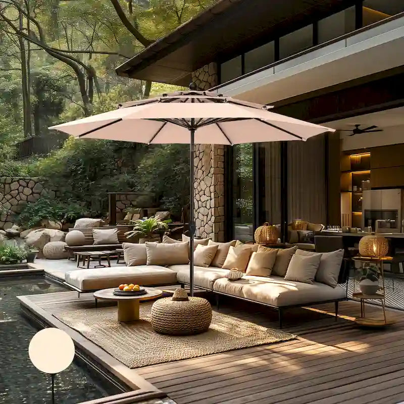 Seats up to 4 Outdoor Dining Sets, 37 Square Metal Bistro Table with Umbrella Hole and 4 Rattan Garden Chairs