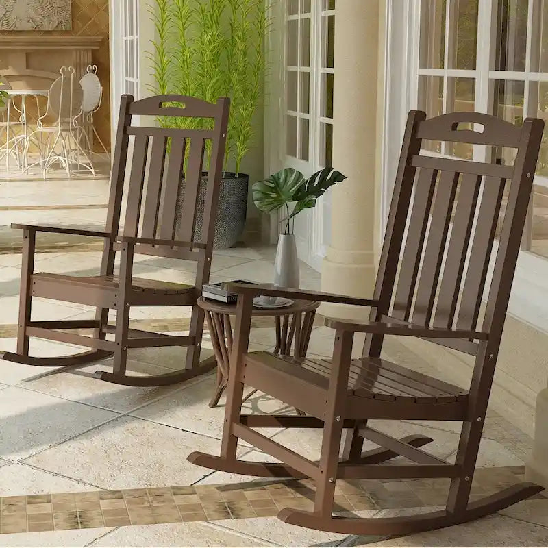 Polydun Outdoor Recycled Plastic Rocking Chair (Set of 2)