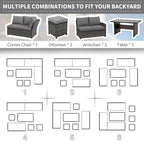 AECOJOY 7PCS Outdoor Patio Wicker Rattan Furniture Set Sectional Sofa