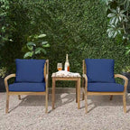 Outdoor Acacia Wood 2 Seater Chat Set with Cushions, Outdoor Bistro Set Furniture