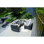 Outdoor Indoor Aluminum Patio Sofa with Coffee Table Collection ,Grey(You can choose one set or a single piece)