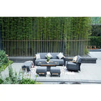 Outdoor Indoor Aluminum Patio Sofa with Coffee Table Collection ,Grey(You can choose one set or a single piece)