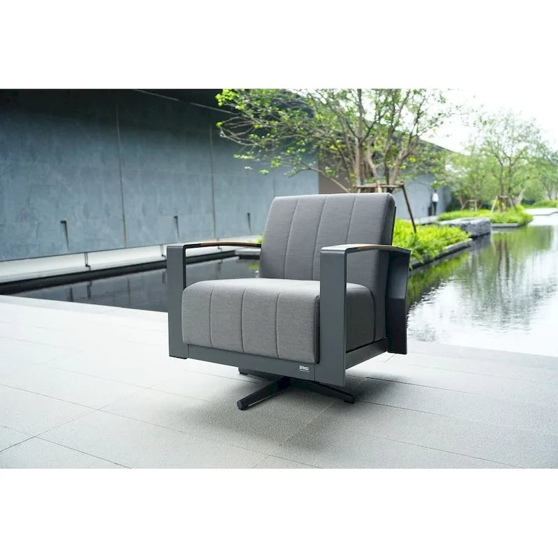 Outdoor Indoor Aluminum Patio Sofa with Coffee Table Collection ,Grey(You can choose one set or a single piece)