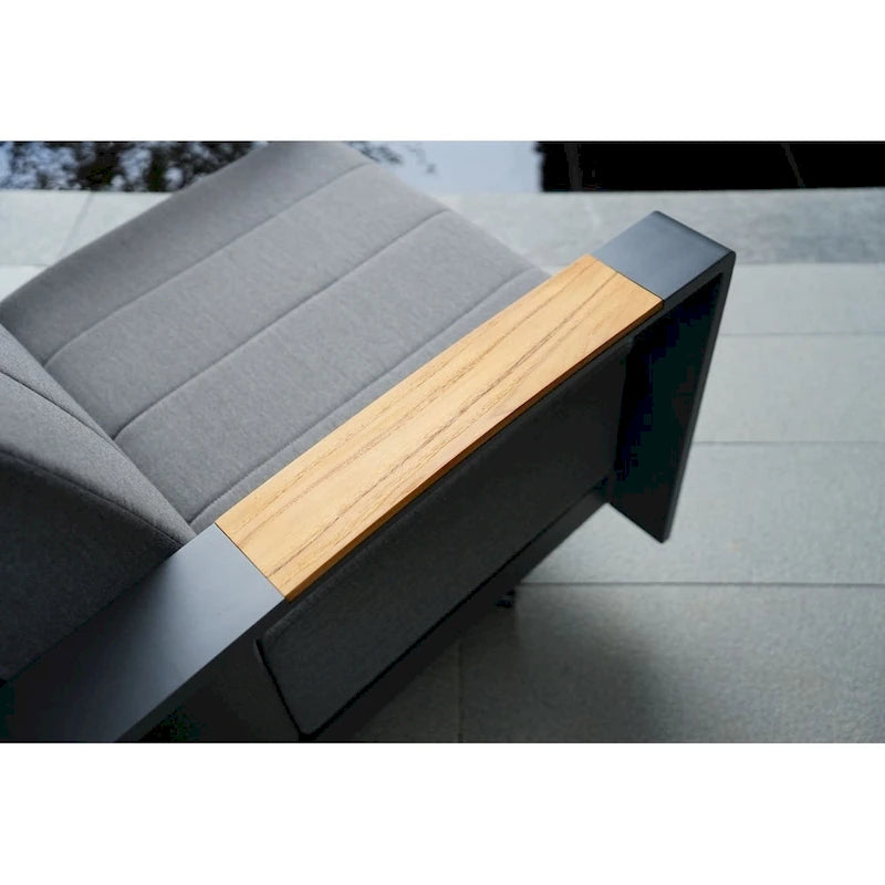 Outdoor Indoor Aluminum Patio Sofa with Coffee Table Collection ,Grey(You can choose one set or a single piece)