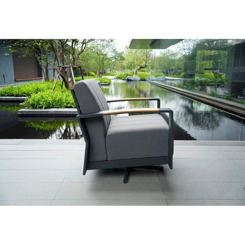 Outdoor Indoor Aluminum Patio Sofa with Coffee Table Collection ,Grey(You can choose one set or a single piece)