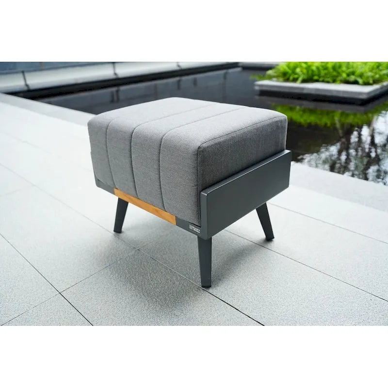 Outdoor Indoor Aluminum Patio Sofa with Coffee Table Collection ,Grey(You can choose one set or a single piece)