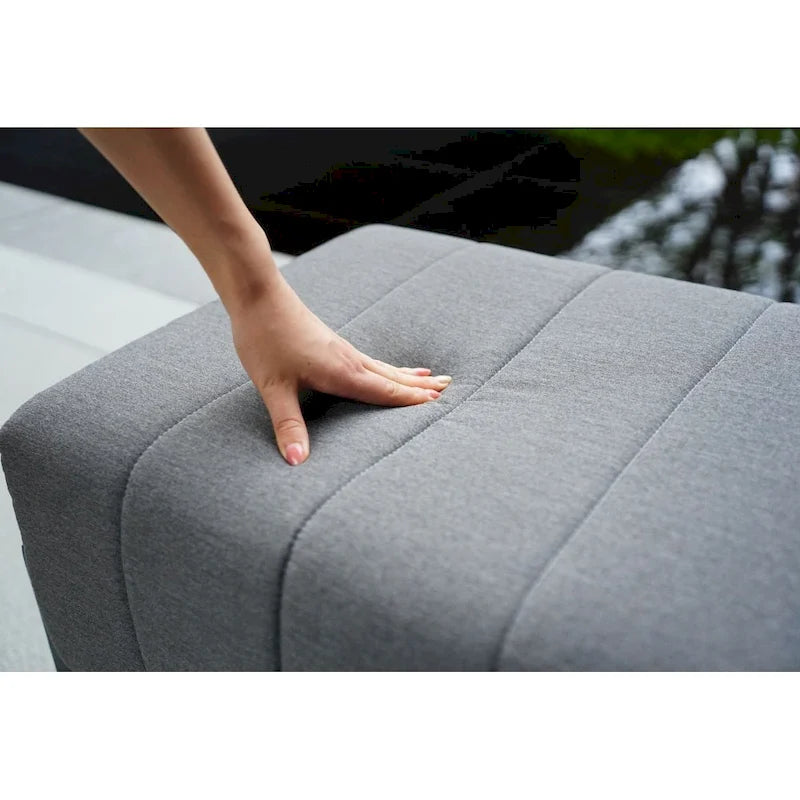 Outdoor Indoor Aluminum Patio Sofa with Coffee Table Collection ,Grey(You can choose one set or a single piece)