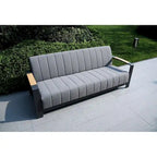 Outdoor Indoor Aluminum Patio Sofa with Coffee Table Collection ,Grey(You can choose one set or a single piece)