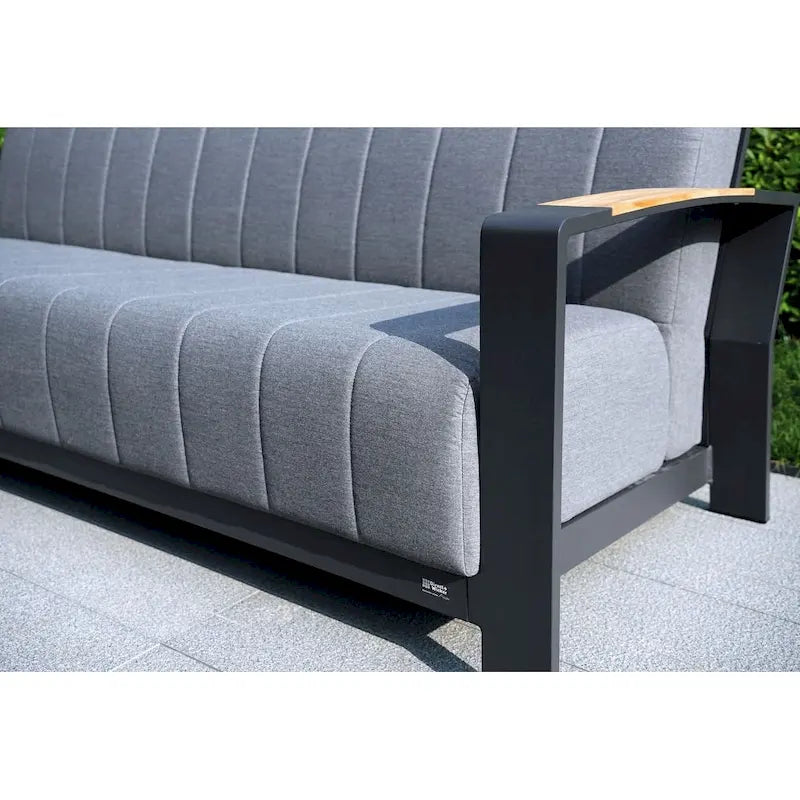 Outdoor Indoor Aluminum Patio Sofa with Coffee Table Collection ,Grey(You can choose one set or a single piece)