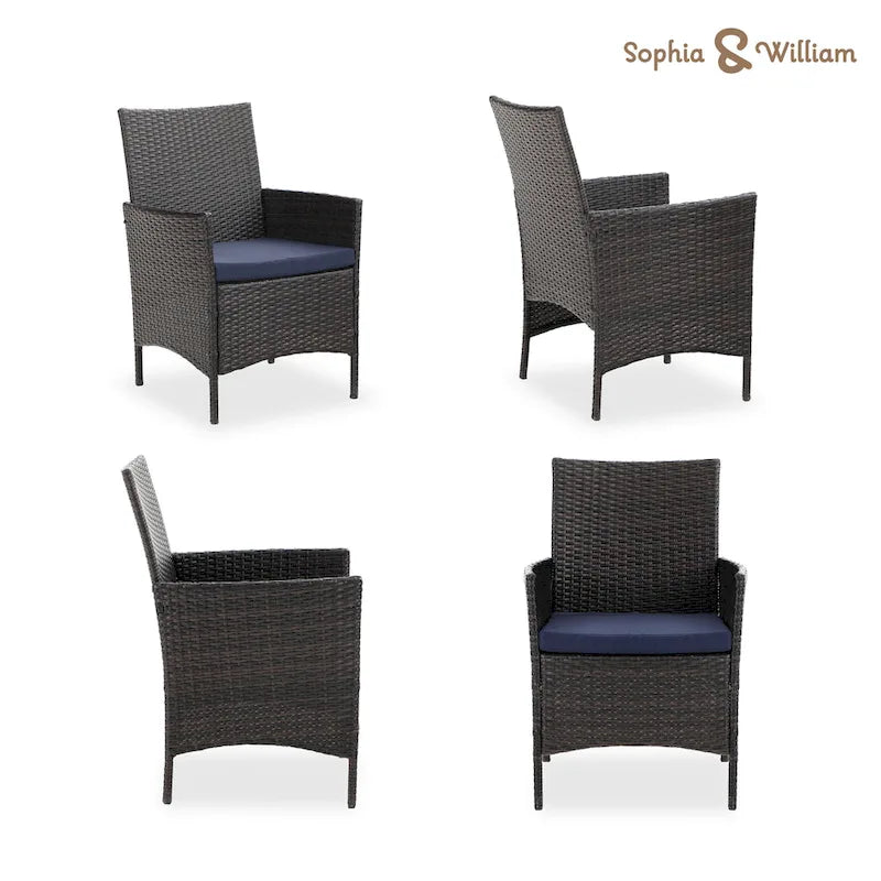 MAISON ARTS Outdoor Patio 6 Pieces Dining Set with Umbrella