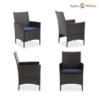 MAISON ARTS Outdoor Patio 6 Pieces Dining Set with Umbrella