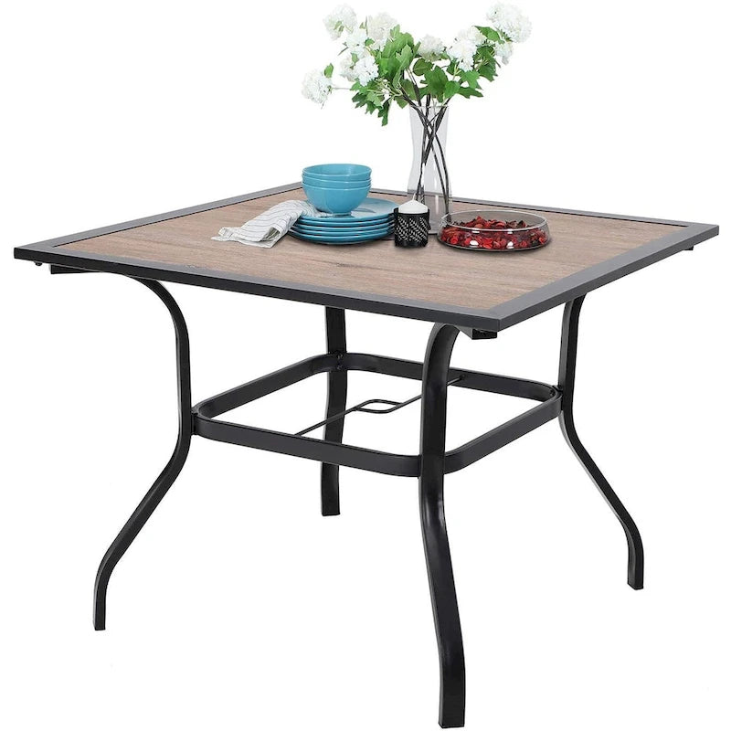 MAISON ARTS Outdoor Patio 6 Pieces Dining Set with Umbrella