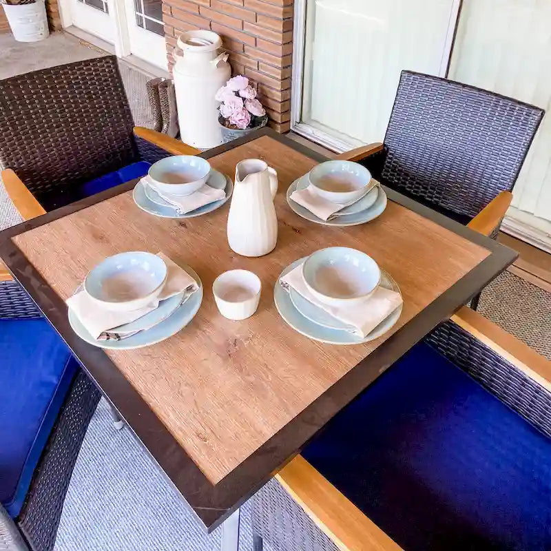 MAISON ARTS Outdoor Patio 6 Pieces Dining Set with Umbrella