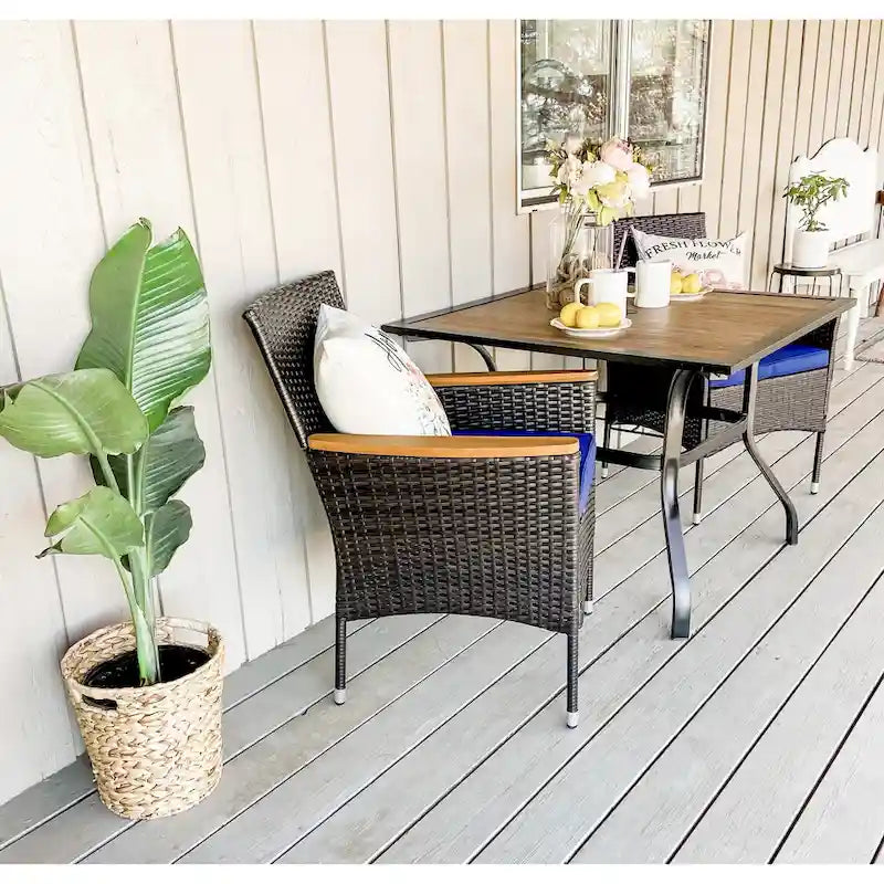 MAISON ARTS Outdoor Patio 6 Pieces Dining Set with Umbrella