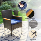 MAISON ARTS Outdoor Patio 6 Pieces Dining Set with Umbrella