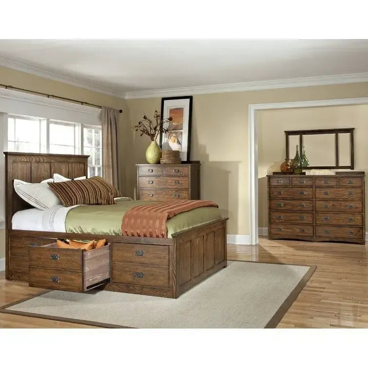 Oak Park Panel Headboard, Mission Finish