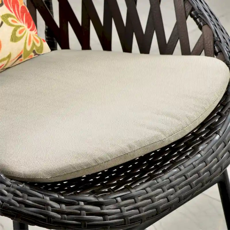 OVIOS 3-piece Patio Rocking Chair Bistro Set with Glass Coffee Table