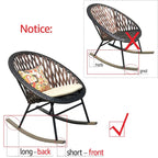 OVIOS 3-piece Patio Rocking Chair Bistro Set with Glass Coffee Table