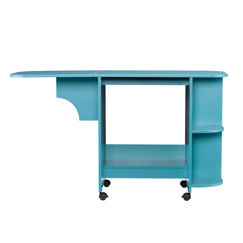 Eastwick Expandable Rolling Sewing Table/Craft Station - Turquoise