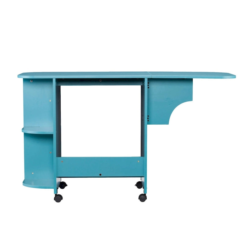 Eastwick Expandable Rolling Sewing Table/Craft Station - Turquoise