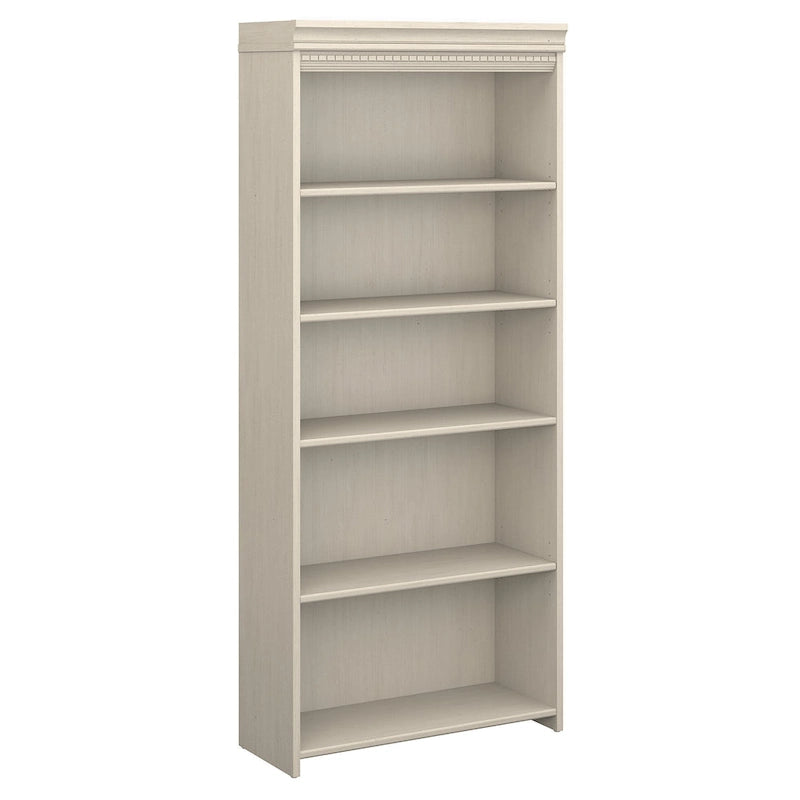Fairview Antique White 5-shelf Bookcase - Antique - 29.57L x 12.09W x 68.94H