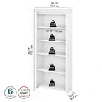 Fairview Antique White 5-shelf Bookcase - Antique - 29.57L x 12.09W x 68.94H