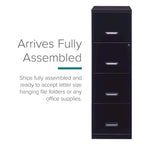 18-inch Deep 4-drawer Black Metal File Cabinet