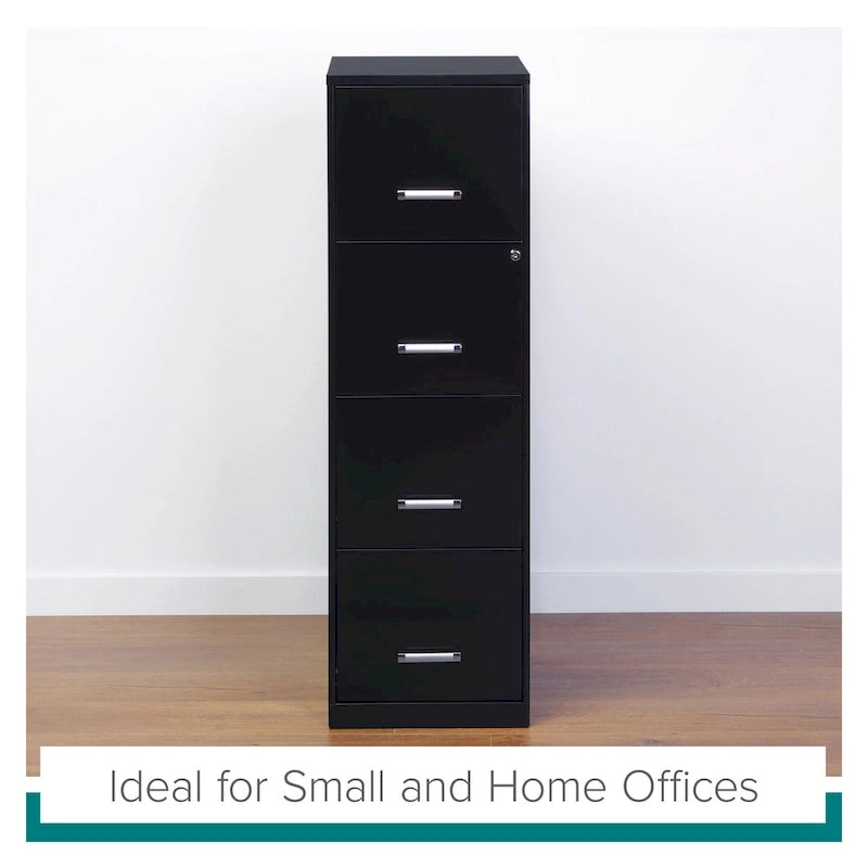 18-inch Deep 4-drawer Black Metal File Cabinet