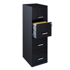 18-inch Deep 4-drawer Black Metal File Cabinet