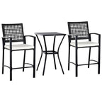 Outsunny Steel/ PE Rattan 3-piece Outdoor Bar-style Bistro Set