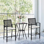 Outsunny Steel/ PE Rattan 3-piece Outdoor Bar-style Bistro Set