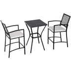 Outsunny Steel/ PE Rattan 3-piece Outdoor Bar-style Bistro Set