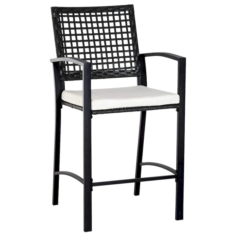 Outsunny Steel/ PE Rattan 3-piece Outdoor Bar-style Bistro Set
