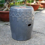 Glazed Ceramic Tasseled Garden Stool
