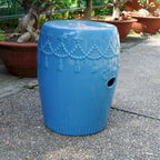 Glazed Ceramic Tasseled Garden Stool