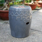 Glazed Ceramic Tasseled Garden Stool