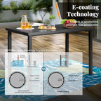 5-Piece Bar Height Dining Set, 4 Rattan or 4 Metal Swivel Bar Chairs and 1 Rectangular Metal Bar Height Table