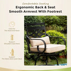 5-Piece Bar Height Dining Set, 4 Rattan or 4 Metal Swivel Bar Chairs and 1 Rectangular Metal Bar Height Table