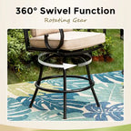 5-Piece Bar Height Dining Set, 4 Rattan or 4 Metal Swivel Bar Chairs and 1 Rectangular Metal Bar Height Table