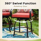5-Piece Bar Height Dining Set, 4 Rattan or 4 Metal Swivel Bar Chairs and 1 Rectangular Metal Bar Height Table