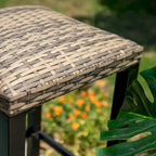 5-Piece Bar Height Dining Set, 4 Rattan or 4 Metal Swivel Bar Chairs and 1 Rectangular Metal Bar Height Table
