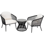 NUU GARDEN 3-piece Rope Indoor and Outdoor Bistro Set