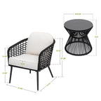 NUU GARDEN 3-piece Rope Indoor and Outdoor Bistro Set