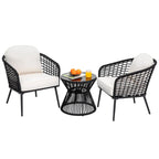 NUU GARDEN 3-piece Rope Indoor and Outdoor Bistro Set
